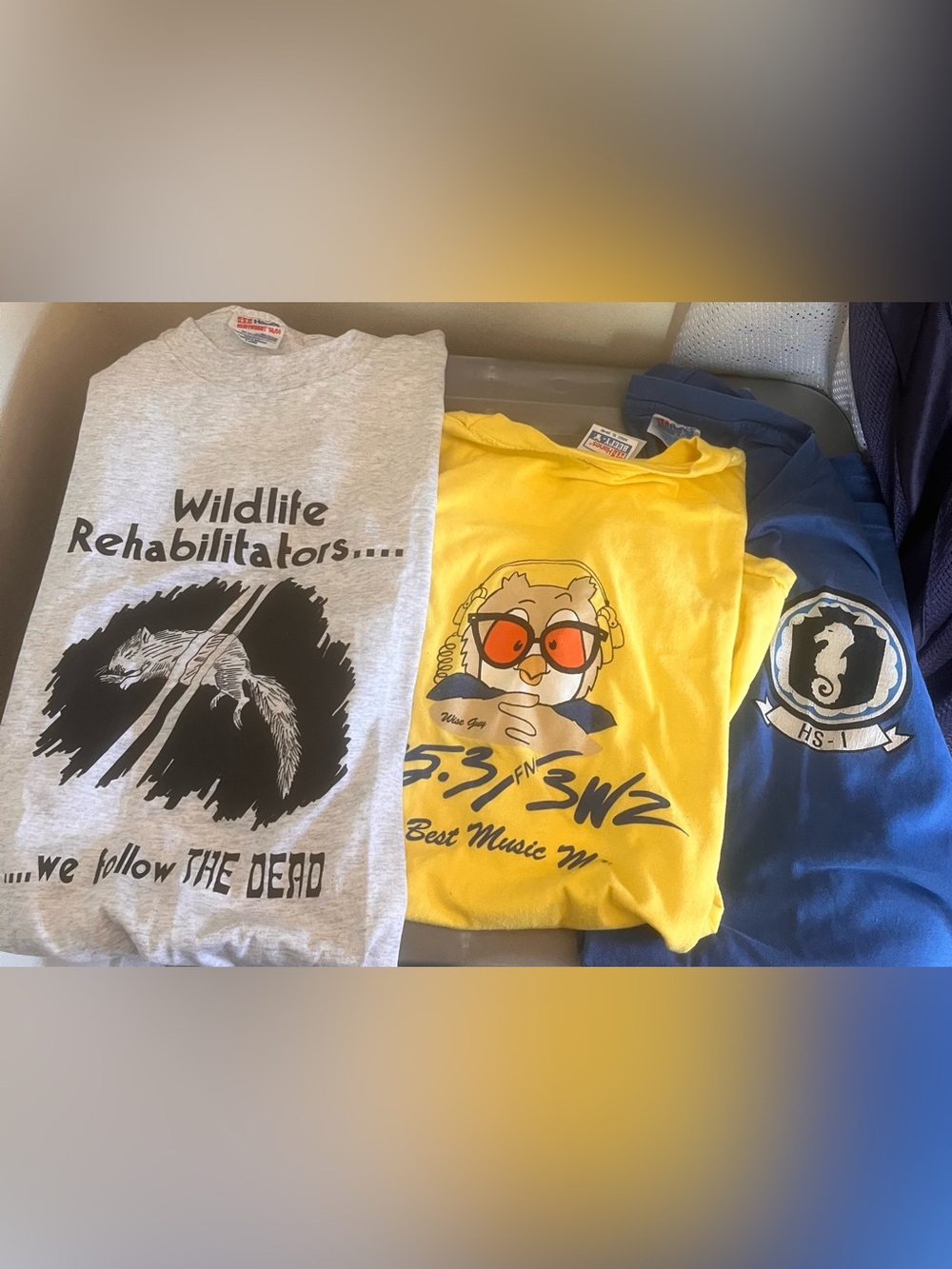 3 vintage nature shirt bundle b1 xl owl animal squirrel seahorse single stitch